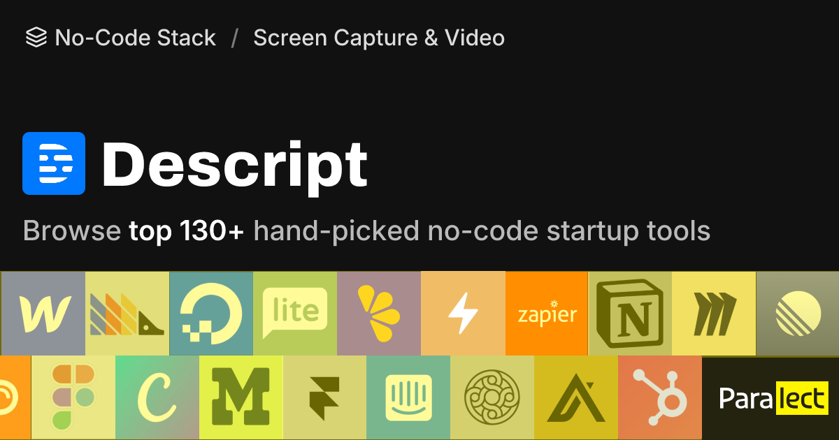Descript | No-Code Stack | Paralect